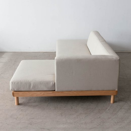 ［期間限定SALE］リトルコロン 1450カウチソファ（R）＋シェーズロング（L）レッドオーク/オイル 張地：ランク2 / 帆布6GY