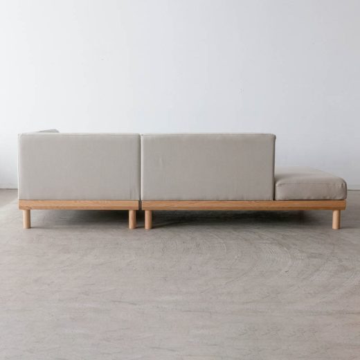 ［期間限定SALE］リトルコロン 1450カウチソファ（R）＋シェーズロング（L）レッドオーク/オイル 張地：ランク2 / 帆布6GY