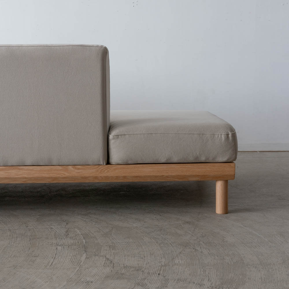 ［期間限定SALE］リトルコロン 1450カウチソファ（R）＋シェーズロング（L）レッドオーク/オイル 張地：ランク2 / 帆布6GY