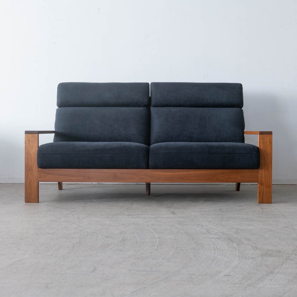 ［現品SALE］ウッドハウスⅡ 2.5Pソファ1800 ウォールナット材オイル/カプリス9ネイビー