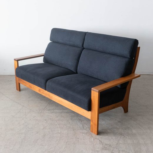 ［現品SALE］ウッドハウスⅡ 2.5Pソファ1800 ウォールナット材オイル/カプリス9ネイビー