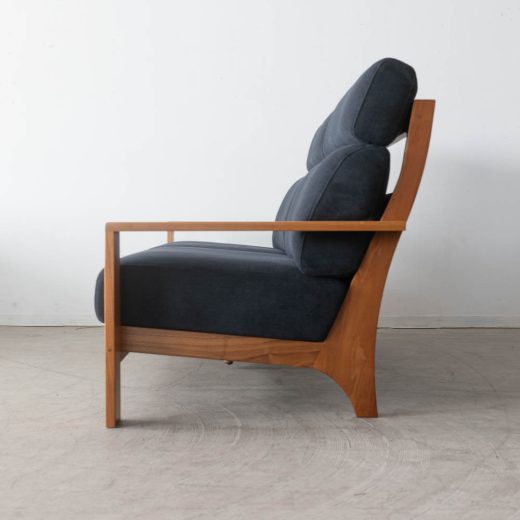 ［現品SALE］ウッドハウスⅡ 2.5Pソファ1800 ウォールナット材オイル/カプリス9ネイビー