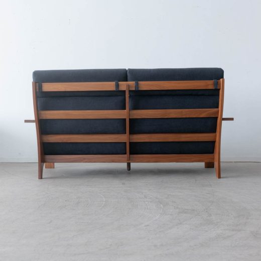 ［現品SALE］ウッドハウスⅡ 2.5Pソファ1800 ウォールナット材オイル/カプリス9ネイビー