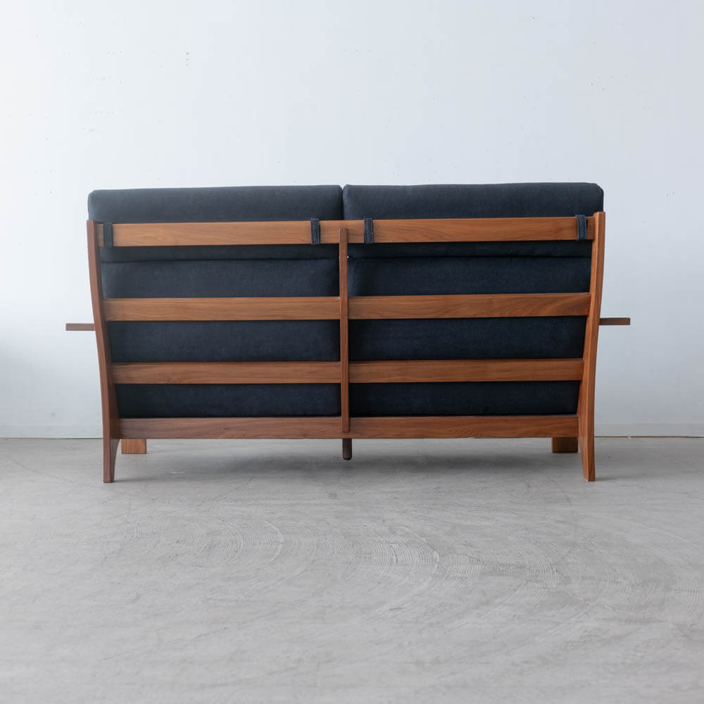 ［現品SALE］ウッドハウスⅡ 2.5Pソファ1800 ウォールナット材オイル/カプリス9ネイビー