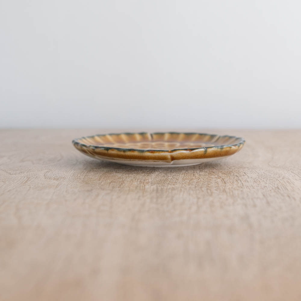 ぼたん銘々皿（ブラウン）-器市-