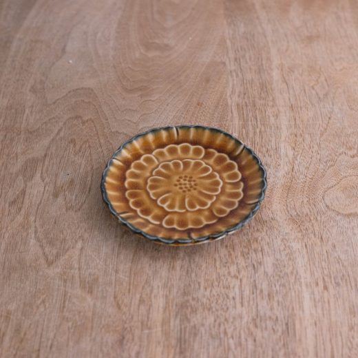 ぼたん銘々皿（ブラウン）-器市-