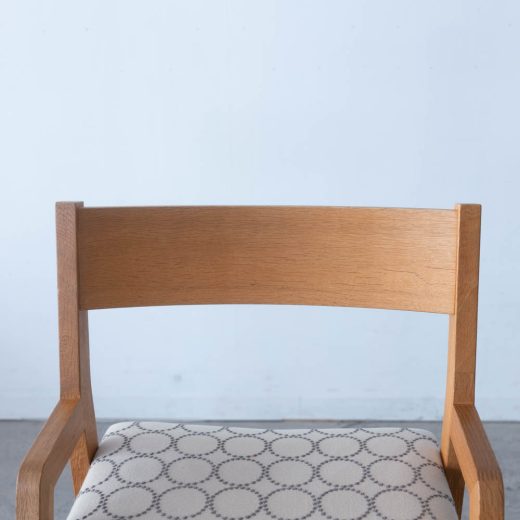 送料込［アップサイクル品］飛騨産業 学習チェア ホワイトオーク キャスター付 張地ミナペルホネン tambourine dop