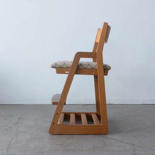 送料込［アップサイクル品］飛騨産業 学習チェア ホワイトオーク キャスター付 張地ミナペルホネン tambourine dop