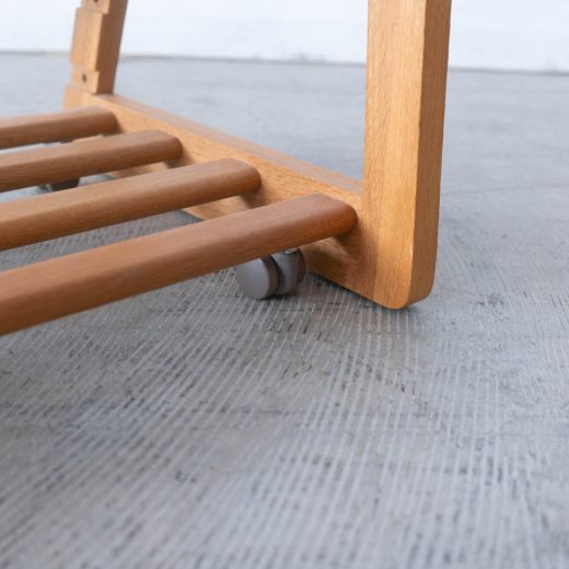 送料込［アップサイクル品］飛騨産業 学習チェア ホワイトオーク キャスター付 張地ミナペルホネン tambourine dop