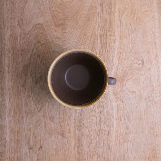 青釉流し 茶 スープマグ