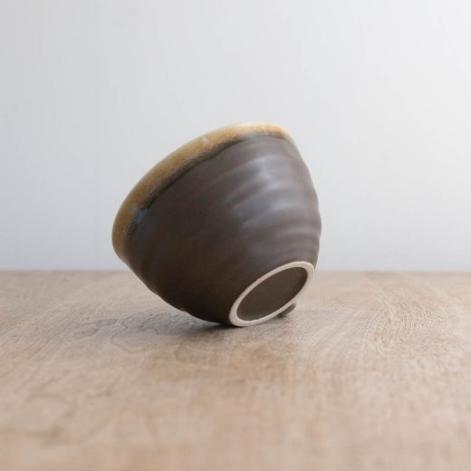 青釉流し 茶 スープマグ