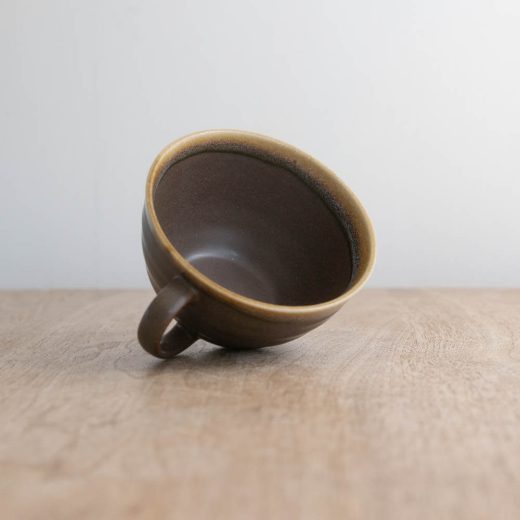 青釉流し 茶 スープマグ