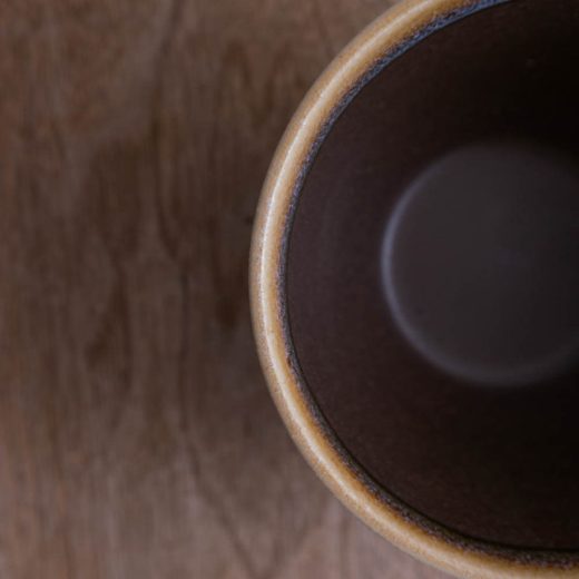 青釉流し 茶 スープマグ