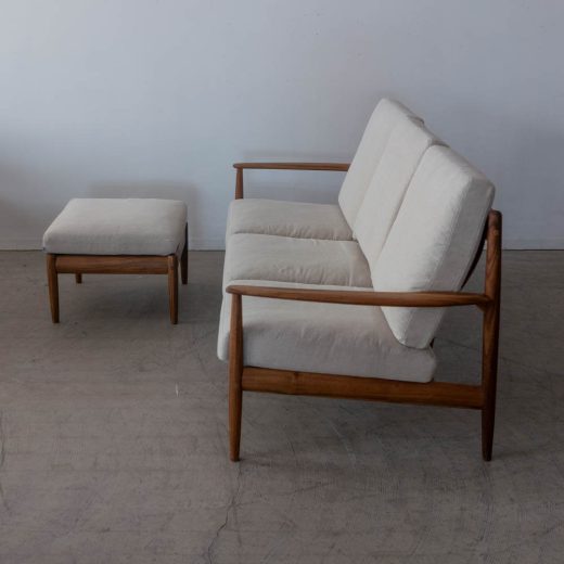 ［現品SALE］EDDA 3Pソファ  LS30303A-EL0E2＋オットマン（ベージュ）