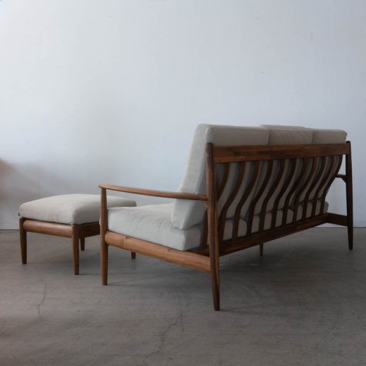 ［現品SALE］EDDA 3Pソファ  LS30303A-EL0E2＋オットマン（ベージュ）