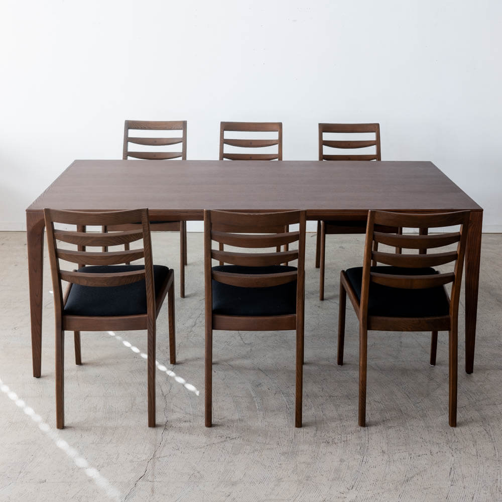 ［現品SALE］BOSCO ダイニング 7点セット テーブル180 DT70606Q DB チェア6脚