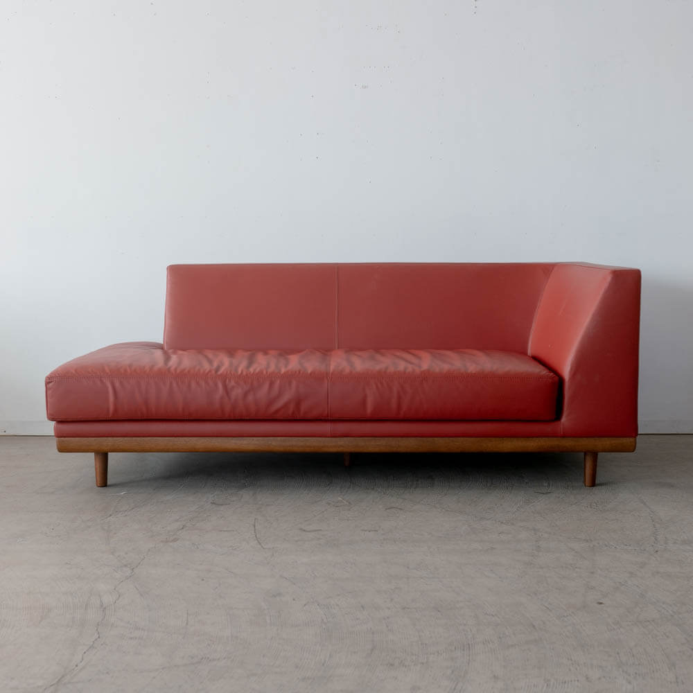 ［現品SALE］Crossover_SHOT カウチソファL MAHOGANY S1 テラコッタ（革SAランク）