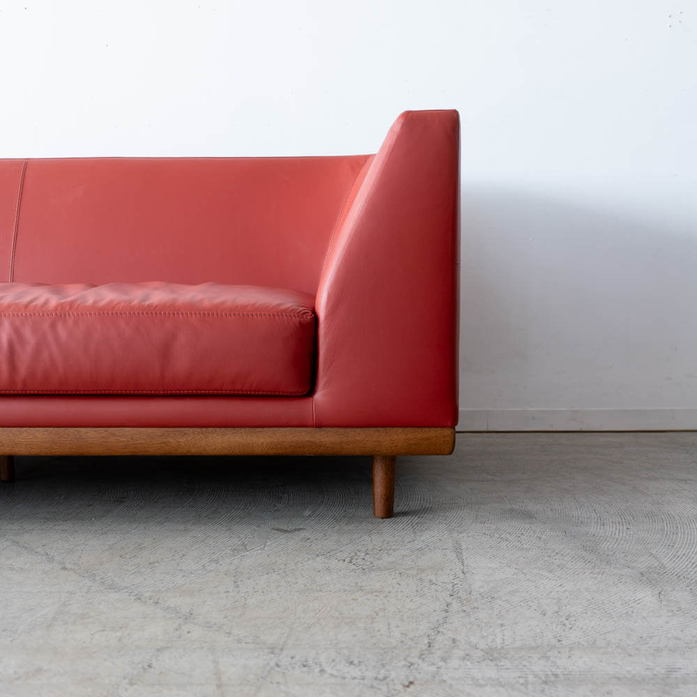 ［現品SALE］Crossover_SHOT カウチソファL MAHOGANY S1 テラコッタ（革SAランク）