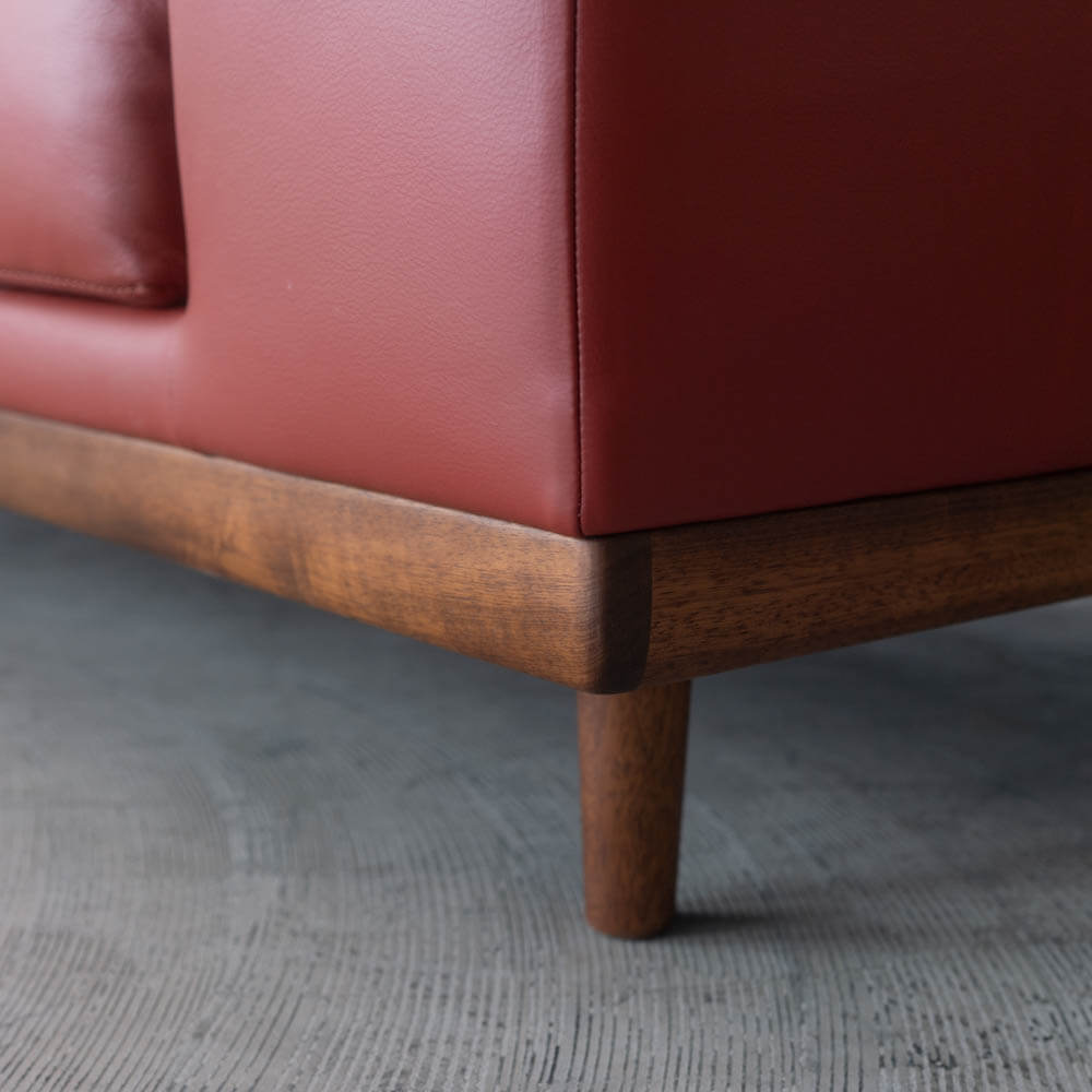 ［現品SALE］Crossover_SHOT カウチソファL MAHOGANY S1 テラコッタ（革SAランク）