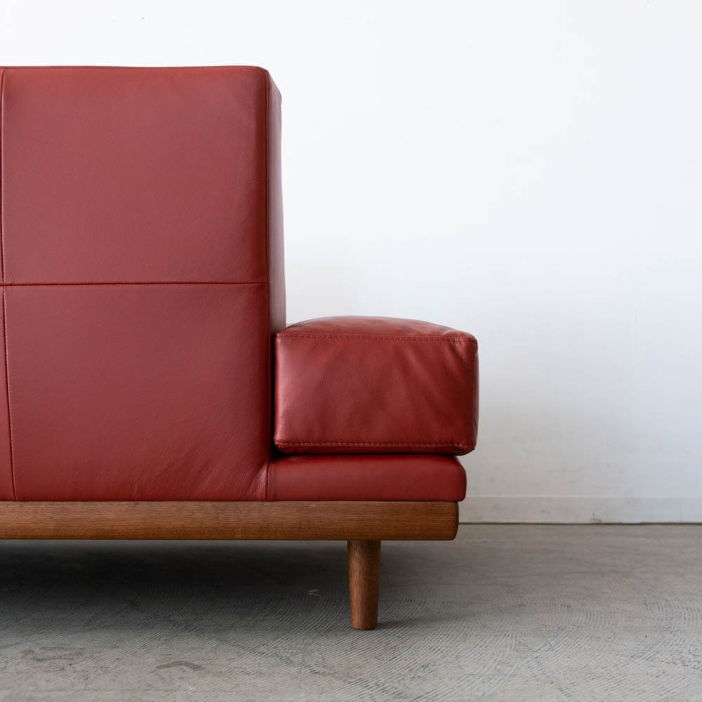 ［現品SALE］Crossover_SHOT カウチソファL MAHOGANY S1 テラコッタ（革SAランク）