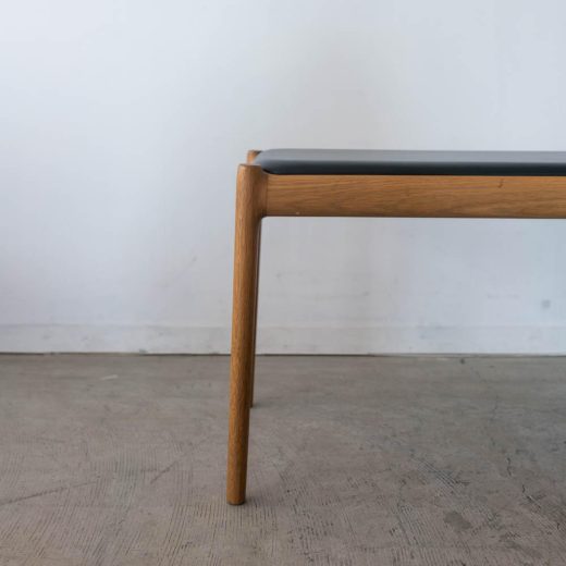 ［現品SALE］BRIDGE ベンチ120(NA) 座面R2ブラック(革) DC80202S-NN0-R2