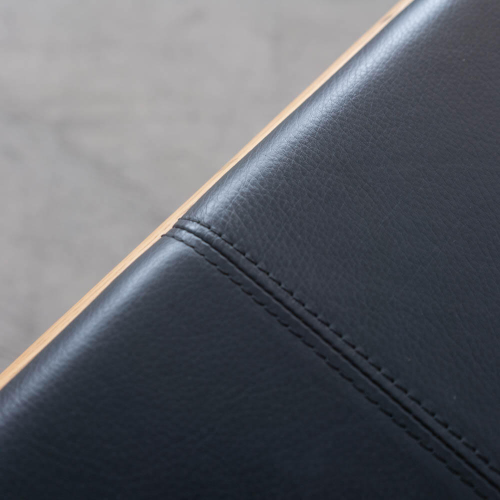 ［現品SALE］BRIDGE ベンチ120(NA) 座面R2ブラック(革) DC80202S-NN0-R2