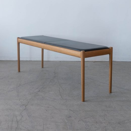 ［現品SALE］BRIDGE ベンチ120(NA) 座面R2ブラック(革) DC80202S-NN0-R2