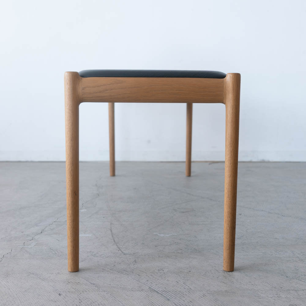 ［現品SALE］BRIDGE ベンチ120(NA) 座面R2ブラック(革) DC80202S-NN0-R2