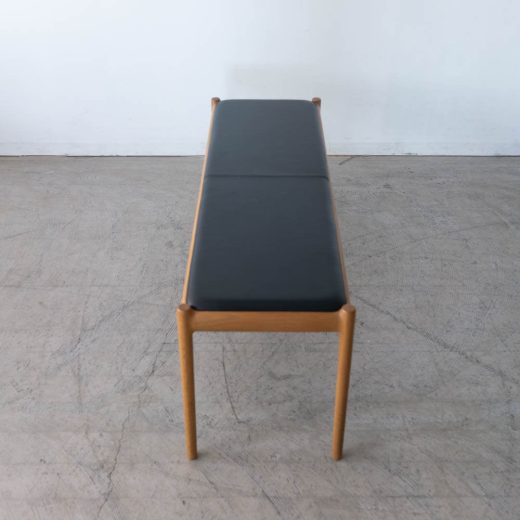 ［現品SALE］BRIDGE ベンチ120(NA) 座面R2ブラック(革) DC80202S-NN0-R2