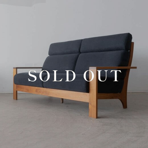 アウトレット家具の［現品SALE］ウッドハウスⅡ 2.5Pソファ1800 ウォールナット材オイル-カプリス9ネイビー 売り切れ