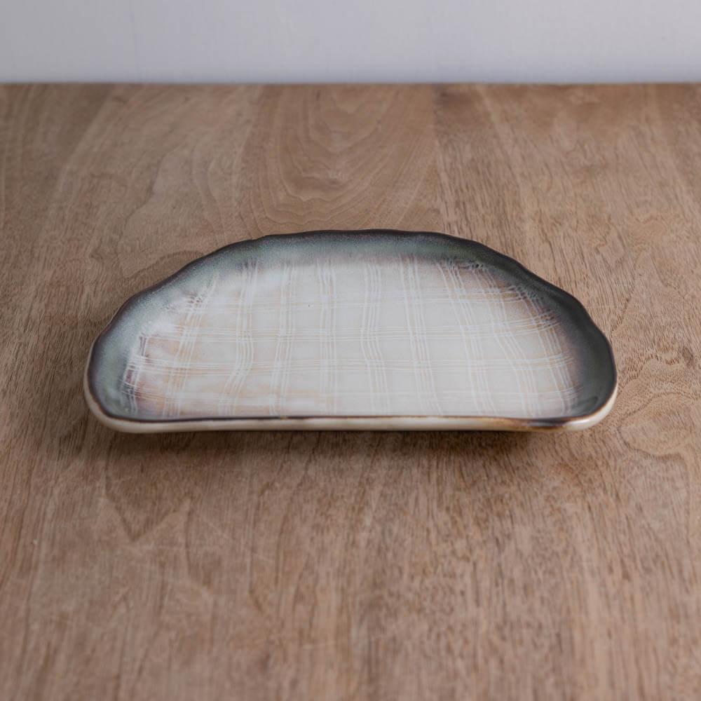 白均窯 半月皿 -器市-