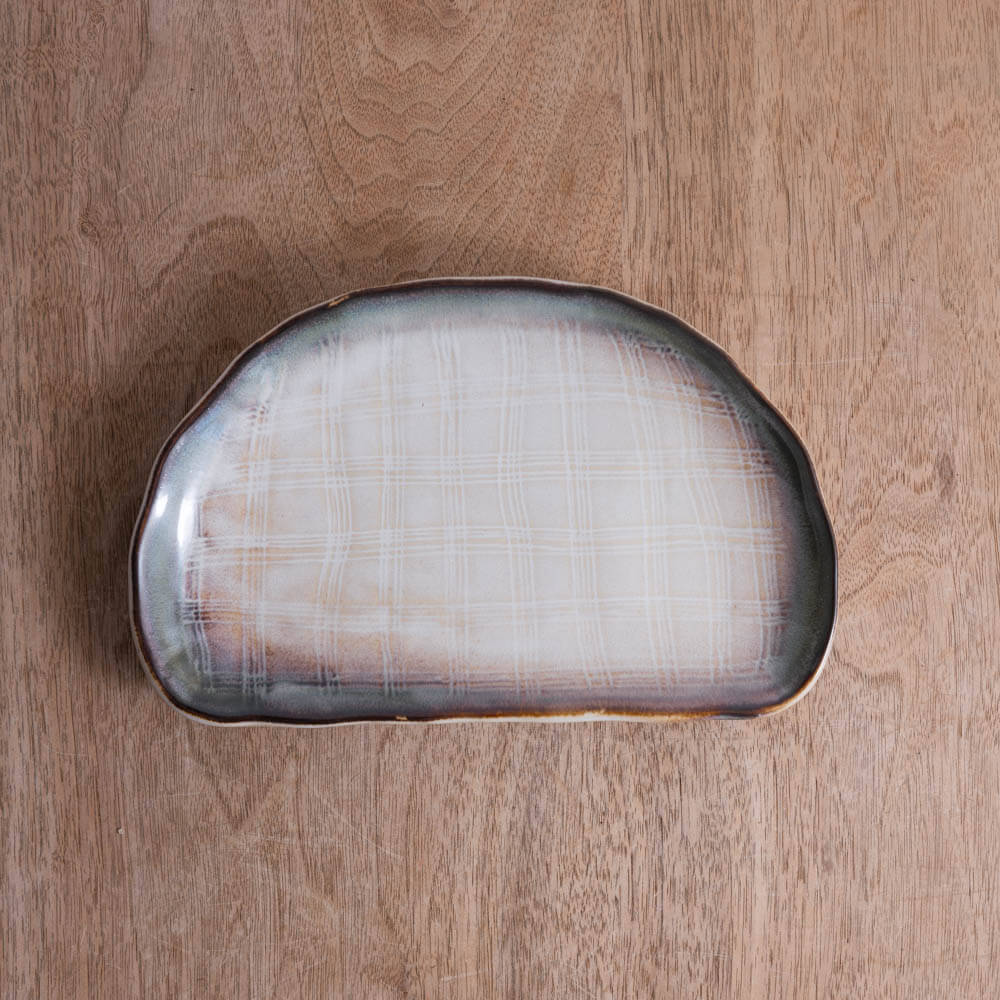 白均窯 半月皿 -器市-