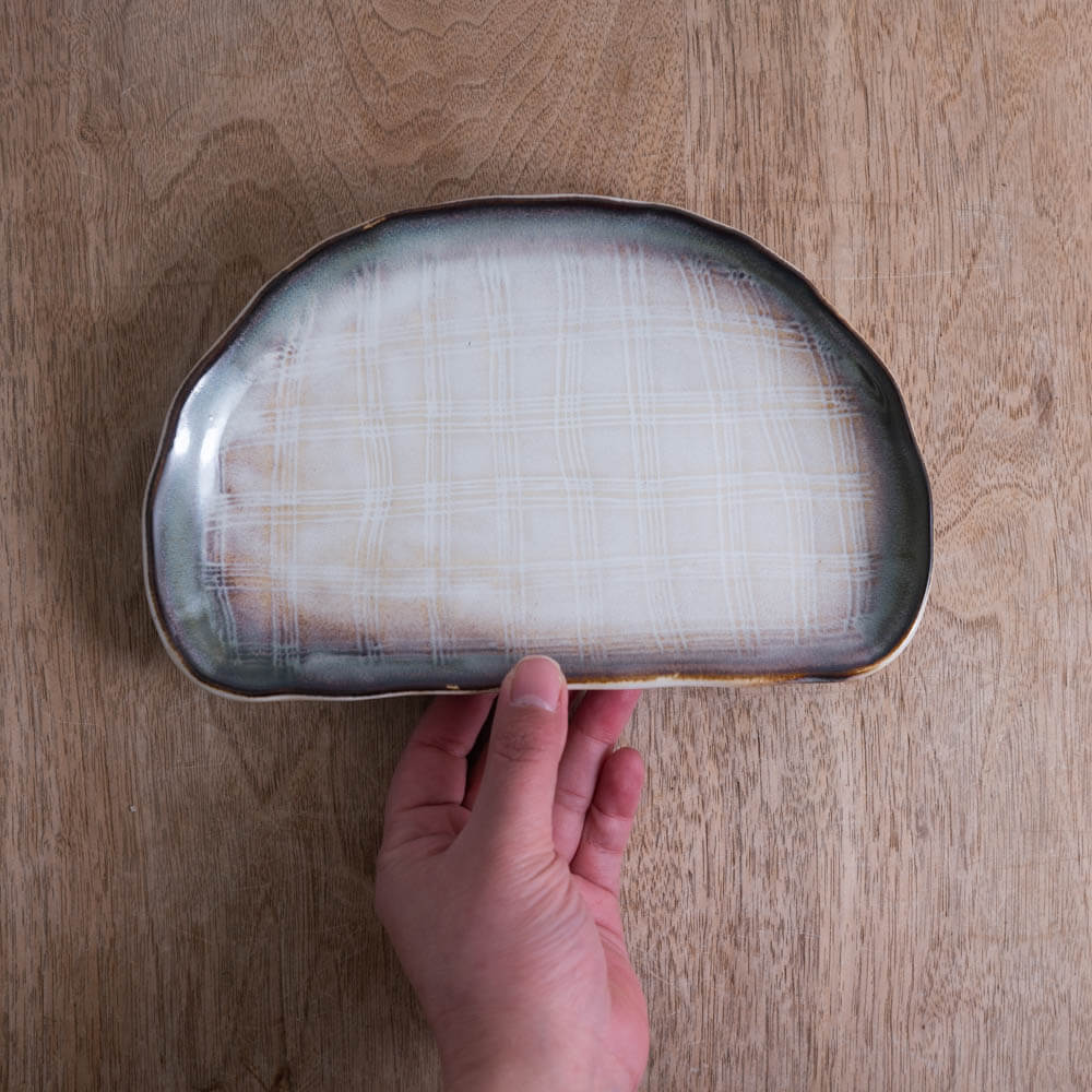 白均窯 半月皿 -器市-