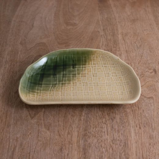 黄瀬戸吹き 半月皿 -器市-