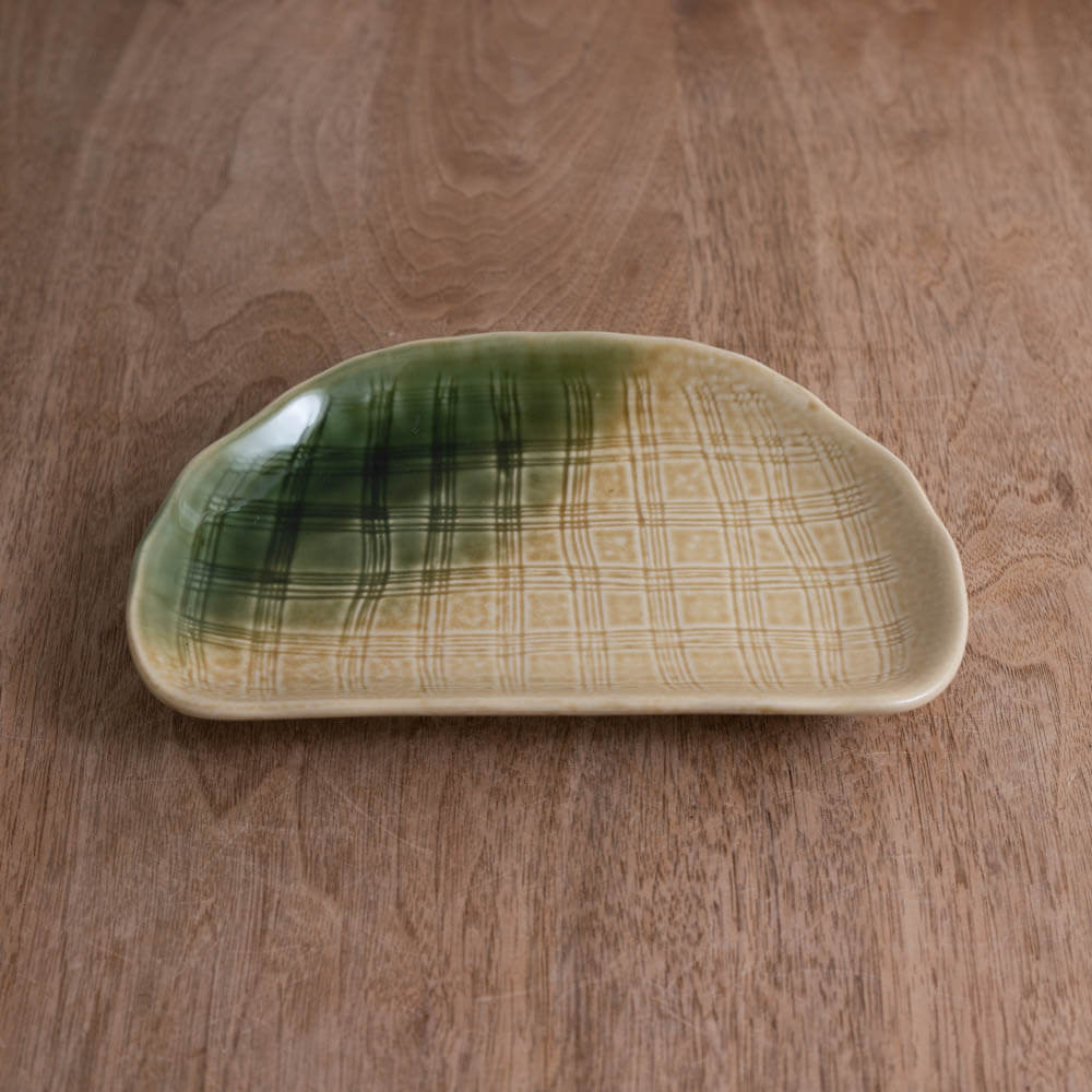 黄瀬戸吹き 半月皿 -器市-