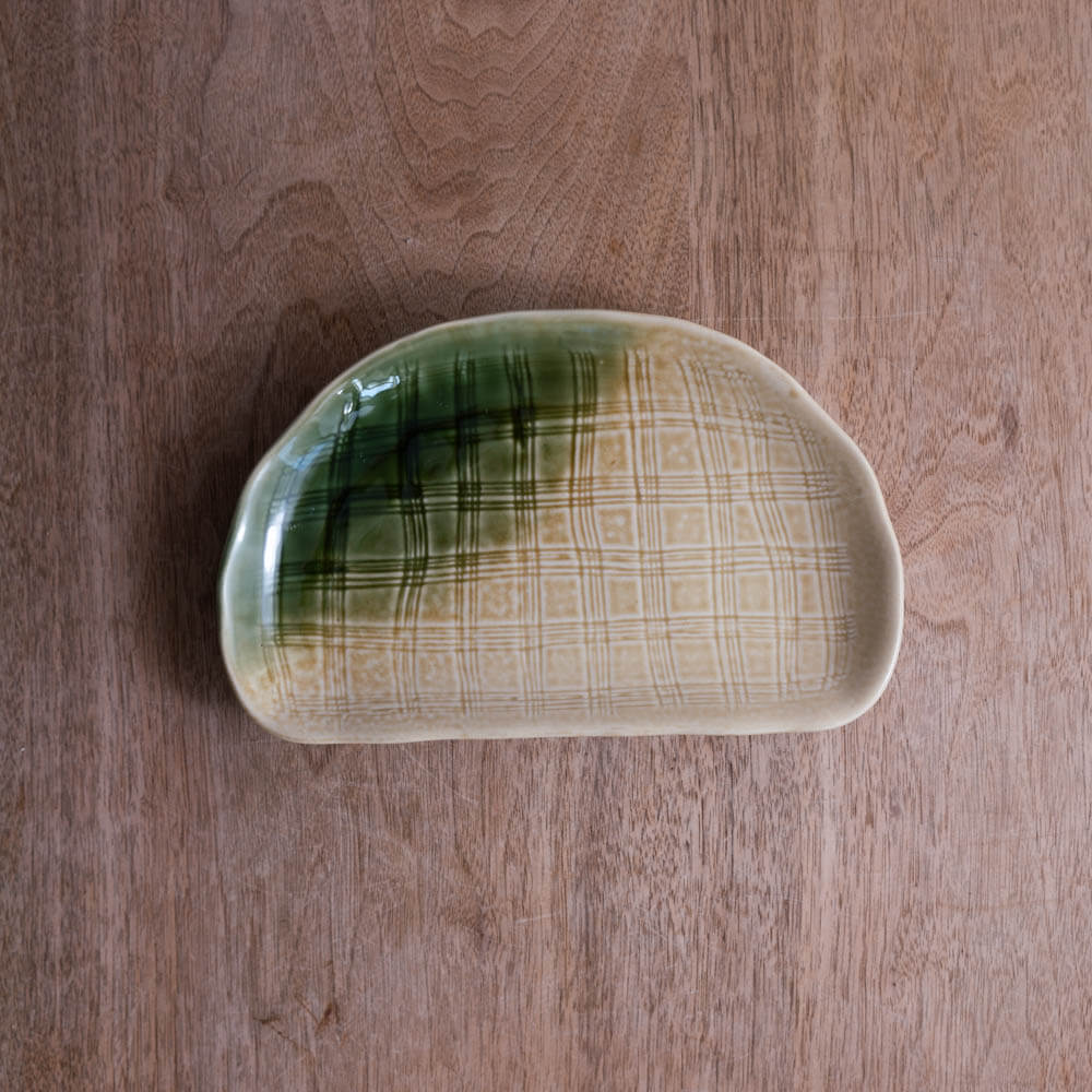 黄瀬戸吹き 半月皿 -器市-