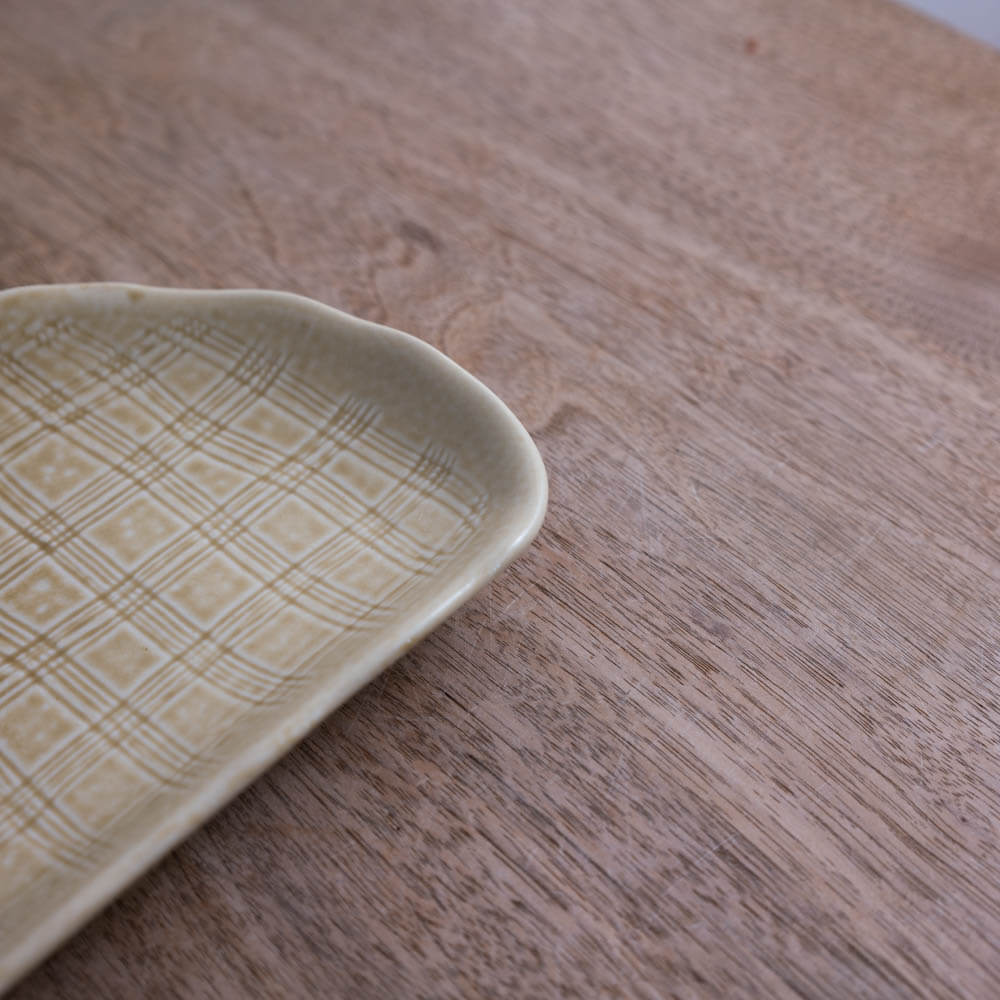 黄瀬戸吹き 半月皿 -器市-