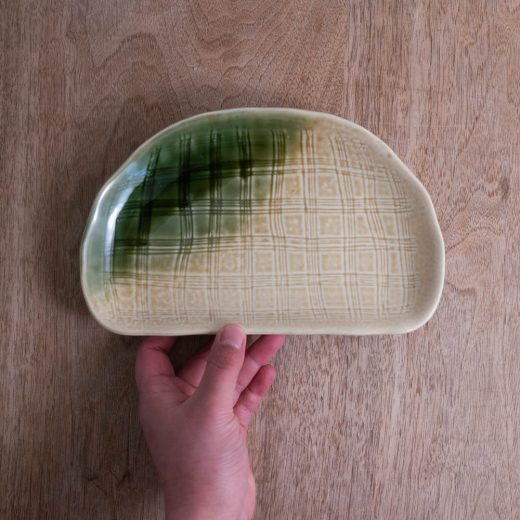 黄瀬戸吹き 半月皿 -器市-