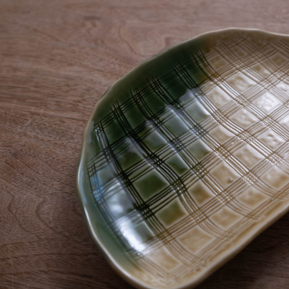 黄瀬戸吹き 半月皿 -器市-