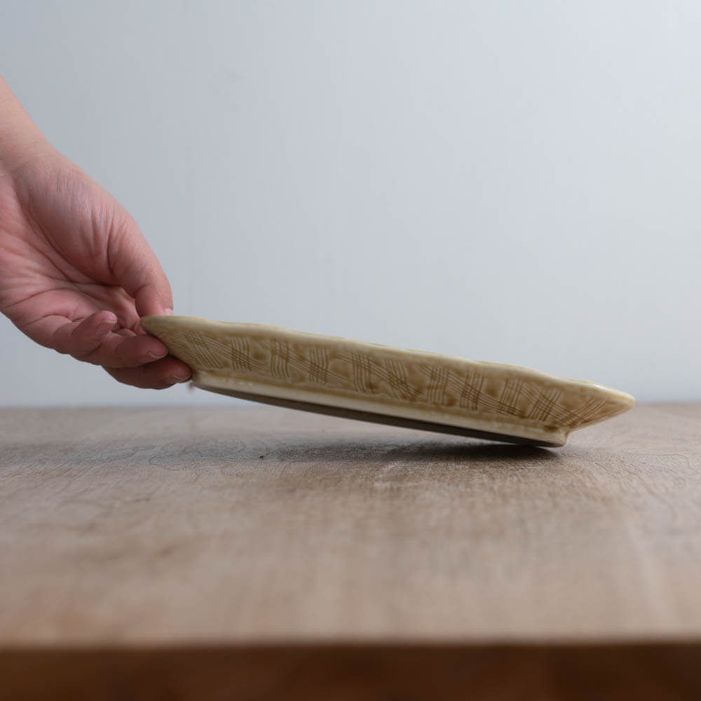 黄瀬戸吹き 半月皿 -器市-