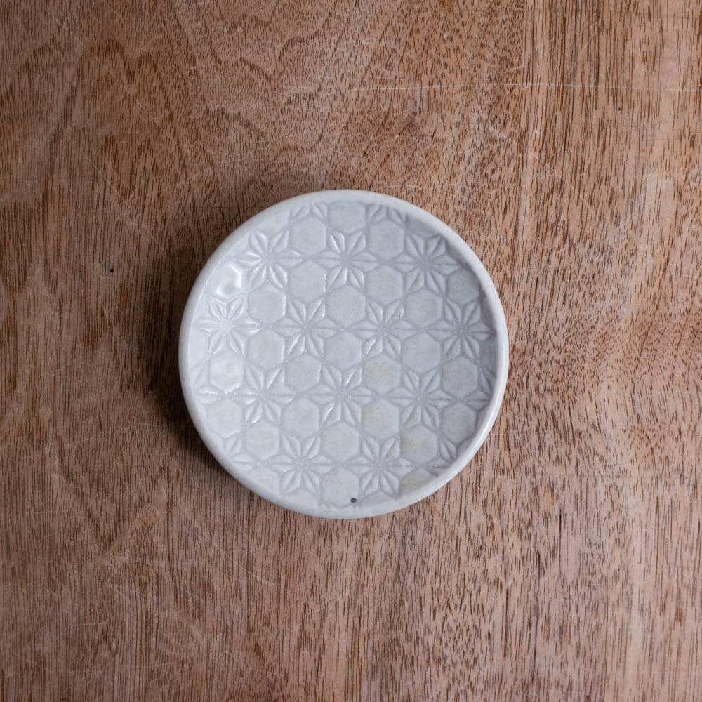 白麻波紋 丸3寸皿 -器市-