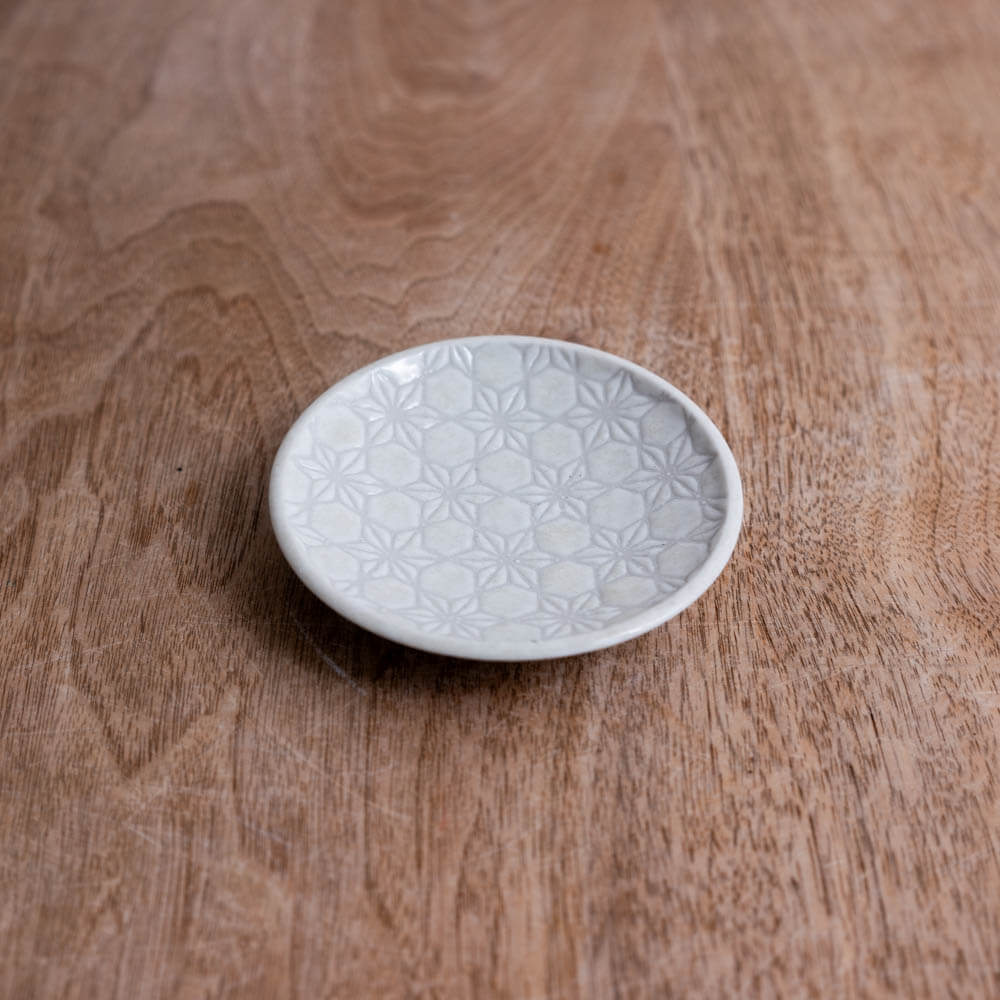 白麻波紋 丸3寸皿 -器市-