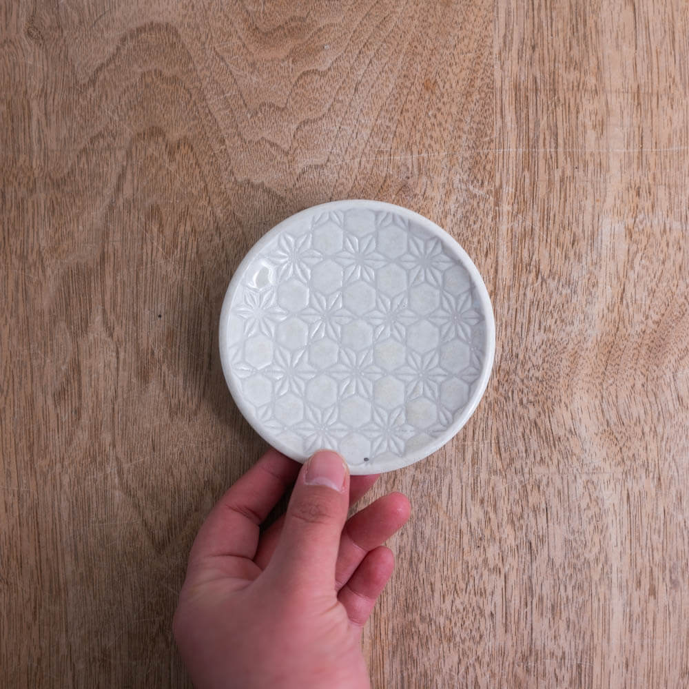 白麻波紋 丸3寸皿 -器市-