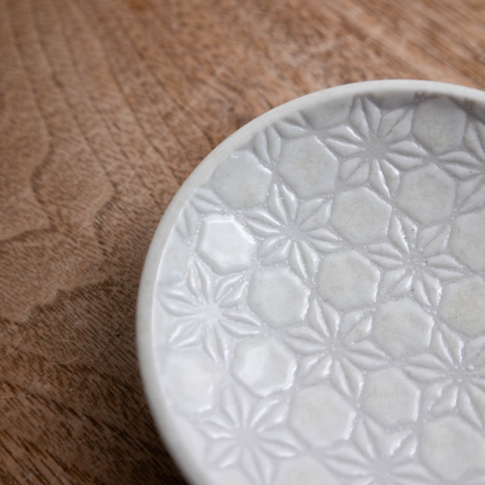 白麻波紋 丸3寸皿 -器市-