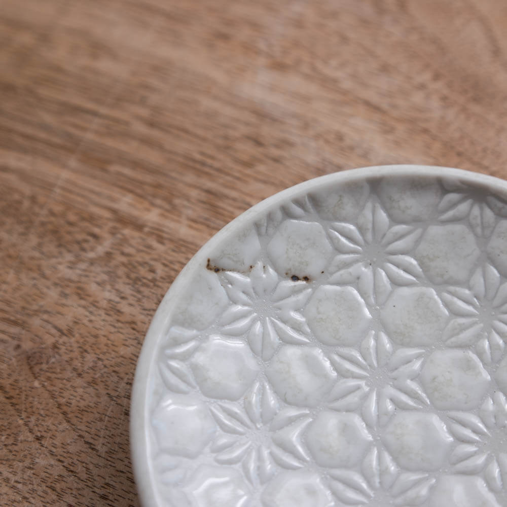 白麻波紋 丸3寸皿 -器市-