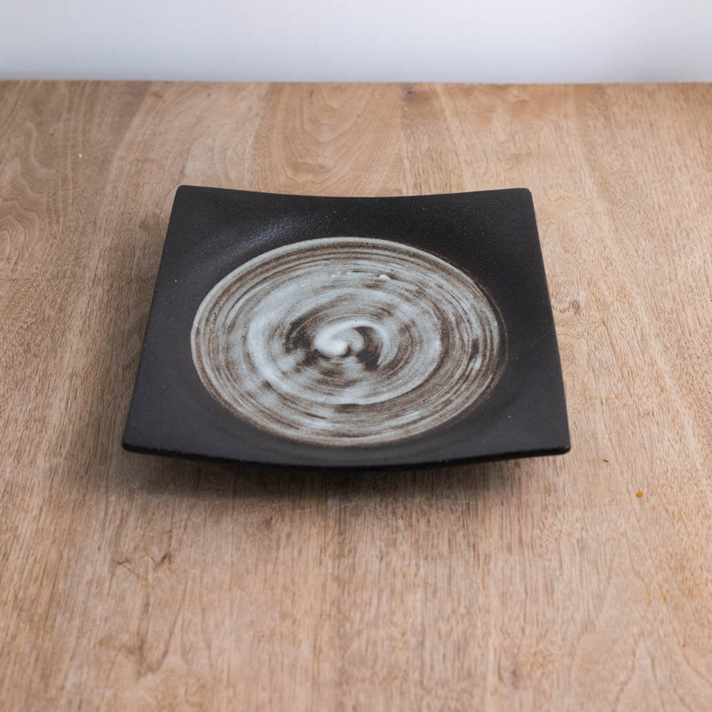 深山雪 手引き正角7.5皿 -器市-