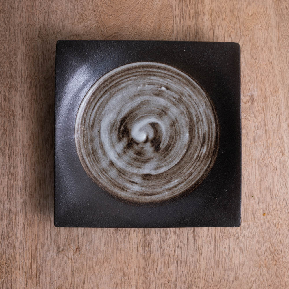 深山雪 手引き正角7.5皿 -器市-