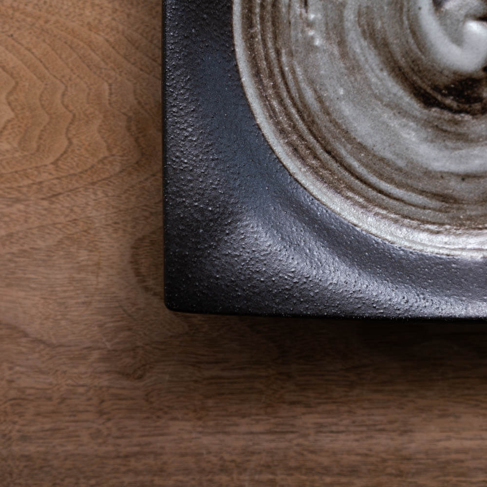 深山雪 手引き正角7.5皿 -器市-