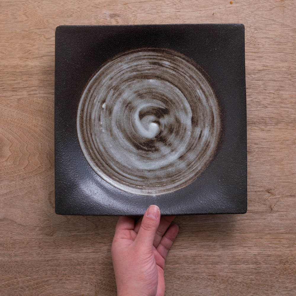 深山雪 手引き正角7.5皿 -器市-