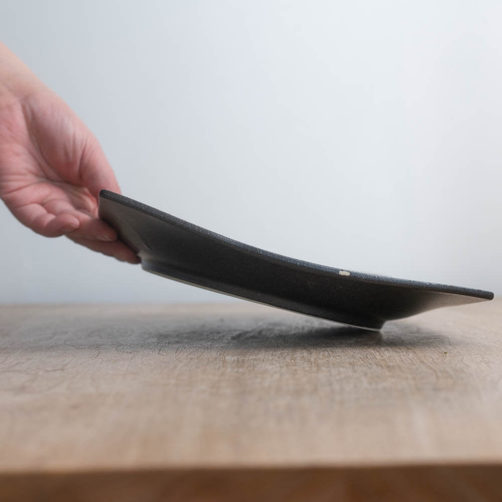 深山雪 手引き正角7.5皿 -器市-